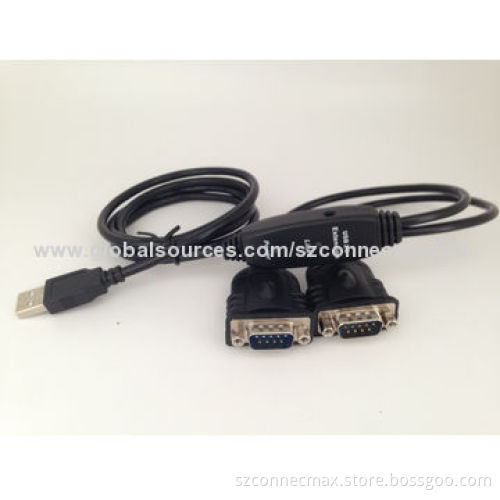 USB to 2 x RS232 Cables, Support Over 1Mbps Data Transfer Rate